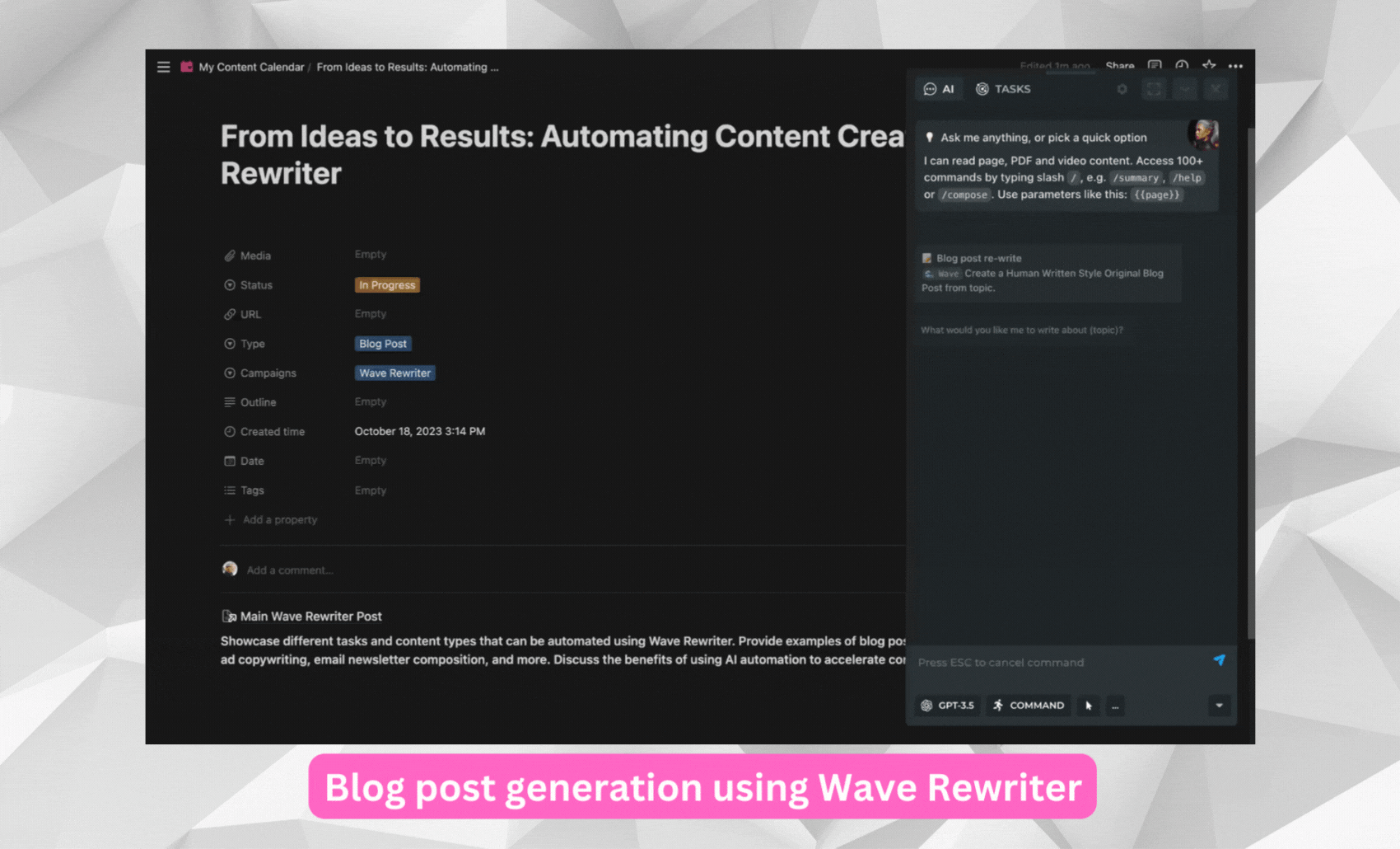 Waveup- From Ideas to Results Automating Content Creation with Wave Rewriter- 2024