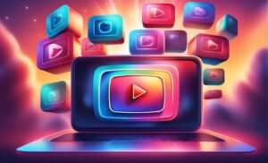 A vibrant image showcasing a YouTube channel with a strong visual presence, including channel branding and engaging video thumbnails. The image should capture the essence of success and growth on YouTube